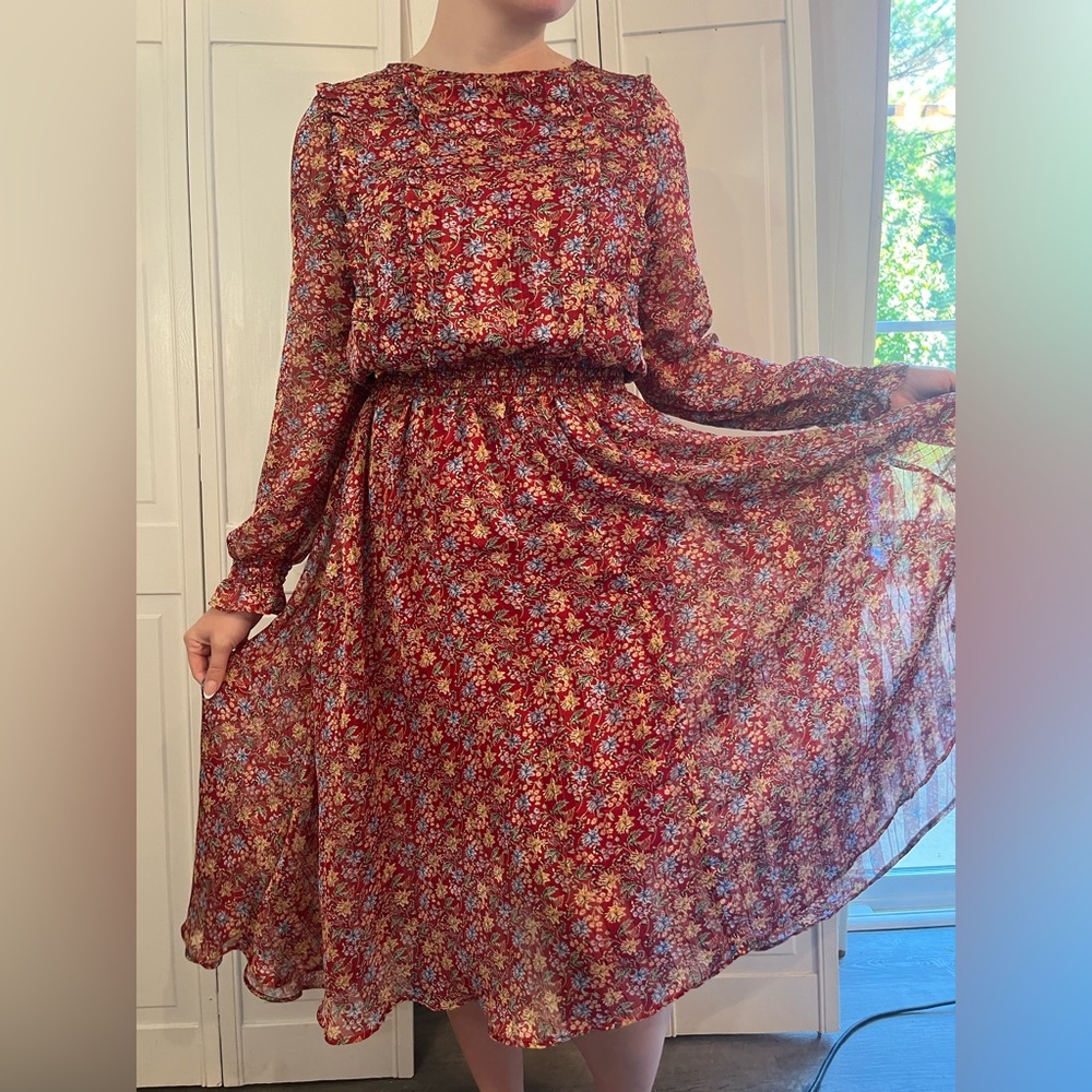 long sleeve flowy dress